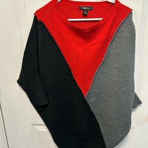 STYLUS Red, Black, and Gray Women's Sweater